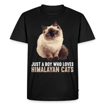 Himalayan Cat Colourpoint Katze - Men's Premium Organic T-Shirt - black - Front - Nico (187cm)