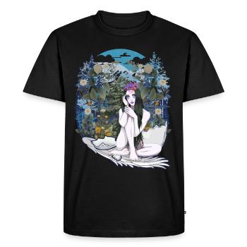 Elf Fairy Nature Fantasy Eggshell Woodland Vintage - Men's Premium Organic T-Shirt - black - Front - Nico (187cm)