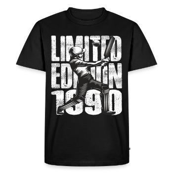 Limited Edition 1990 Limited Edition Cricket - Men's Premium Organic T-Shirt - black - Front - Nico (187cm)