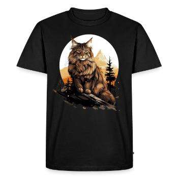 Maine Coon Chaton Maine Coon Chat - T-shirt Premium bio Homme - noir - Devant - Nico (187cm)