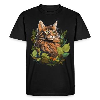 Maine Coon Chaton Maine Coon Chat - T-shirt Premium bio Homme - noir - Devant - Nico (187cm)