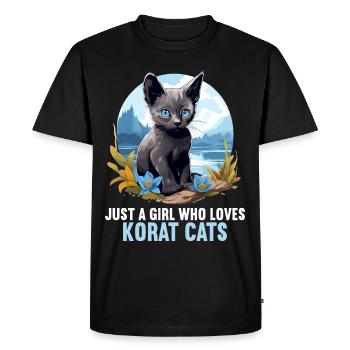 Korat Kitten Korat Cat - Men's Premium Organic T-Shirt - black - Front - Nico (187cm)