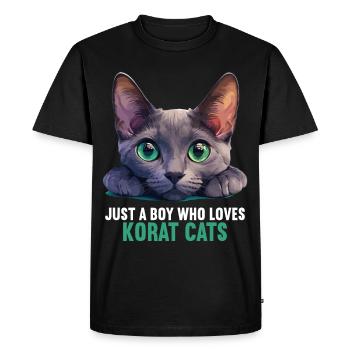 Korat Kitten Korat Cat - Men's Premium Organic T-Shirt - black - Front - Nico (187cm)