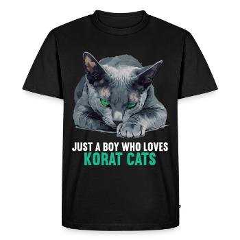 Korat Kitten Korat Cat - Men's Premium Organic T-Shirt - black - Front - Nico (187cm)