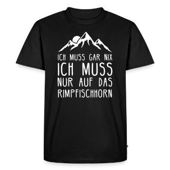 Rimpfischhorn I mountain in Switzerland for hikers - Men's Premium Organic T-Shirt - black - Front - Nico (187cm)