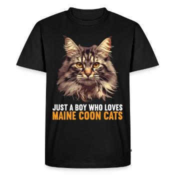 Maine Coon Chaton Maine Coon Chat - T-shirt Premium bio Homme - noir - Devant - Nico (187cm)