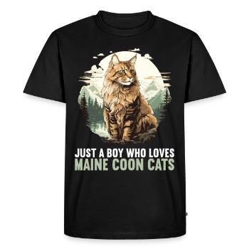 Maine Coon Chaton Maine Coon Chat - T-shirt Premium bio Homme - noir - Devant - Nico (187cm)
