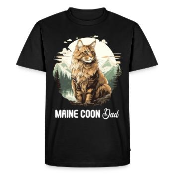 Maine Coon Chaton Maine Coon Chat - T-shirt Premium bio Homme - noir - Devant - Nico (187cm)