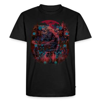 Vintage Deer Nature Retro Deer Woodland Animals - Men's Premium Organic T-Shirt - black - Front - Nico (187cm)