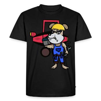 Atelier canin Réparation automobile Métier - T-shirt Premium bio Homme - noir - Devant - Nico (187cm)
