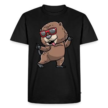 Dancing muskrat rodent - Men's Premium Organic T-Shirt - black - Front - Nico (187cm)