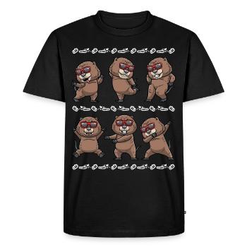 Dancing muskrat rodent - Men's Premium Organic T-Shirt - black - Front - Nico (187cm)