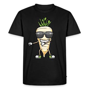 Dancing parsnips with sunglasses Parsnips - Men's Premium Organic T-Shirt - black - Front - Nico (187cm)