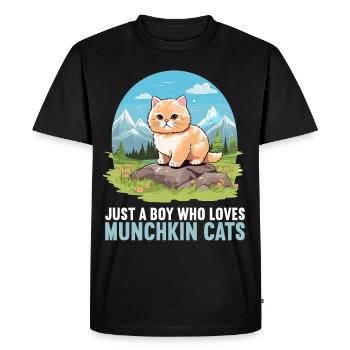 Munchkin Chaton Munchkin Chat - T-shirt Premium bio Homme - noir - Devant - Nico (187cm)
