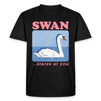 Cygne Cygne amant cygnes cadeau - T-shirt Premium bio Homme - noir - Devant - Nico (187cm)