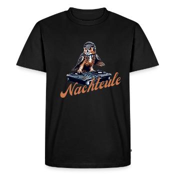Night Owl Dj Stand Music - Men's Premium Organic T-Shirt - black - Front - Nico (187cm)