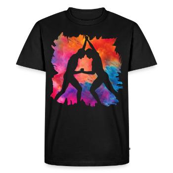 Lutte - T-shirt Premium bio Homme - noir - Devant - Nico (187cm)