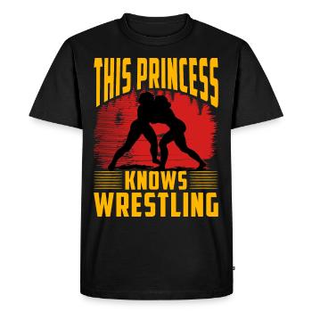 Cette princesse connaît la lutte - T-shirt Premium bio Homme - noir - Devant - Nico (187cm)