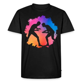 Lutte - T-shirt Premium bio Homme - noir - Devant - Nico (187cm)