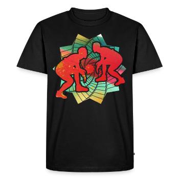 Lutte - T-shirt Premium bio Homme - noir - Devant - Nico (187cm)