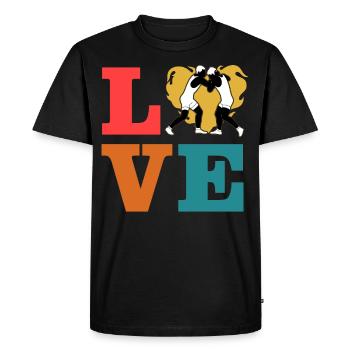 L’amour de la lutte - T-shirt Premium bio Homme - noir - Devant - Nico (187cm)