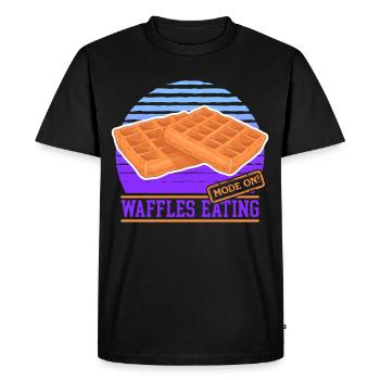 Gaufres Gaufres Lover Gaufre Cadeau - T-shirt Premium bio Homme - noir - Devant - Nico (187cm)