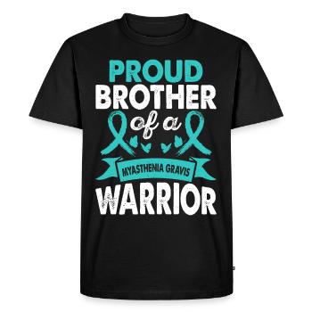 Brother of Myasthenia Gravis Warrior Awareness - Men's Premium Organic T-Shirt - black - Front - Nico (187cm)