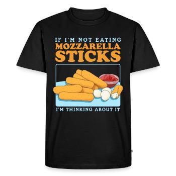 Bâtonnets de mozzarella Bâtonnets de mozzarella cadeau - T-shirt Premium bio Homme - noir - Devant - Nico (187cm)