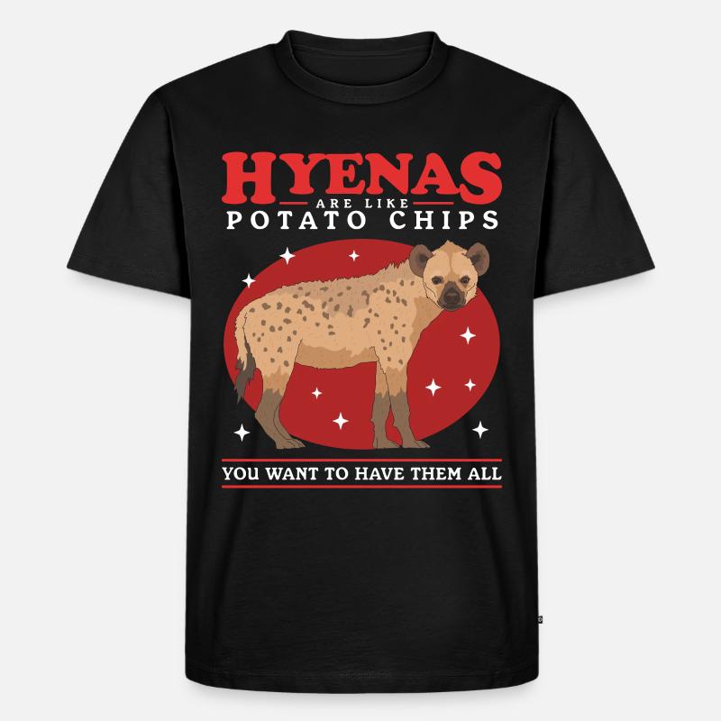 Hyäne Hyänen Tüpfelhyäne Geschenk - Männer Premium Bio T-Shirt - Schwarz