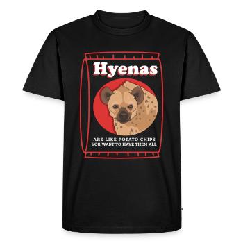 Hyena, spotted hyena, hyena gift - Men's Premium Organic T-Shirt - black - Front - Nico (187cm)