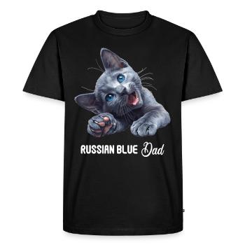 Chat bleu russe Russisch Blau Katze - T-shirt Premium bio Homme - noir - Devant - Nico (187cm)
