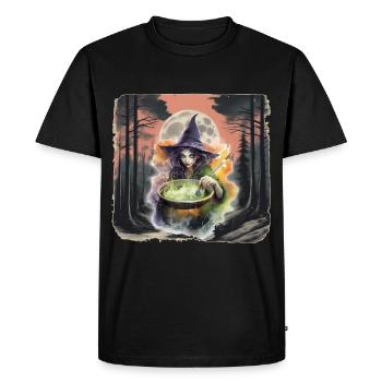 Forest Witch Halloween Fairy Tale Character Child - Men's Premium Organic T-Shirt - black - Front - Nico (187cm)