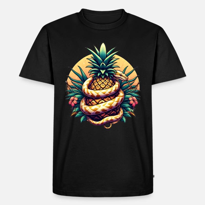 Python around pineapple - Men's Premium Organic T-Shirt - black