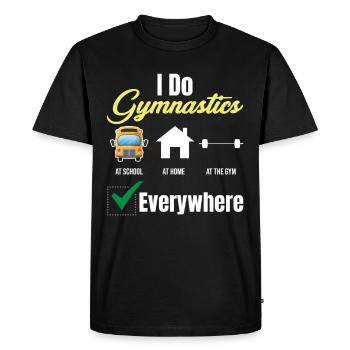 Je rends la gymnastique plus drôle partout - T-shirt Premium bio Homme - noir - Devant - Nico (187cm)