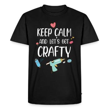 Restez calme et faisons des peintres de poterie artisanale - T-shirt Premium bio Homme - noir - Devant - Nico (187cm)