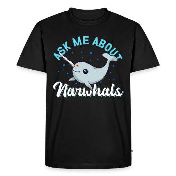 Narwhal Whale Narwhal Narwhal Whales Gift - Men's Premium Organic T-Shirt - black - Front - Nico (187cm)