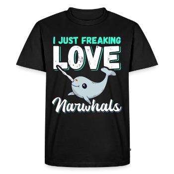 Narwhal Whale Narwhal Whales Narwhal Gift - Men's Premium Organic T-Shirt - black - Front - Nico (187cm)