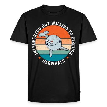 Narwhal Narwhal Whale Narwhal Whales Gift - Men's Premium Organic T-Shirt - black - Front - Nico (187cm)