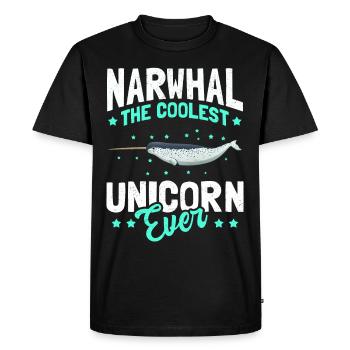 Narwhal Whale Narwhal Narwhal Whales Gift - Men's Premium Organic T-Shirt - black - Front - Nico (187cm)