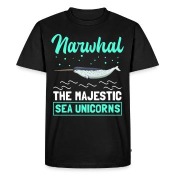 Narwhal Whale Narwhal Whales Narwhal Gift - Men's Premium Organic T-Shirt - black - Front - Nico (187cm)
