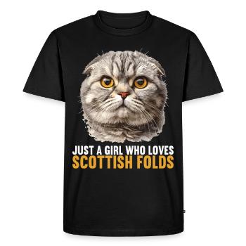 Scottish Fold Kitten Scottish Fold chat - T-shirt Premium bio Homme - noir - Devant - Nico (187cm)