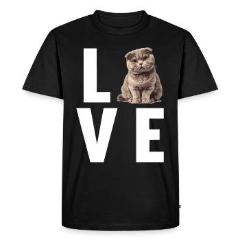 Scottish Fold Kitten Scottish Fold chat - T-shirt Premium bio Homme - noir - Devant - Nico (187cm)