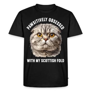 Scottish Fold Kitten Scottish Fold chat - T-shirt Premium bio Homme - noir - Devant - Nico (187cm)