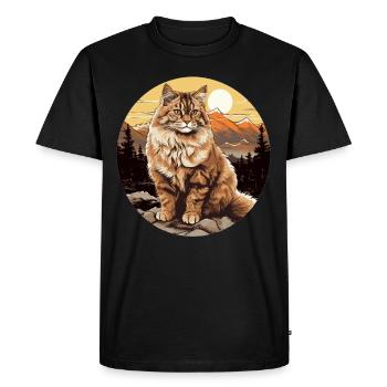 Chat sibérien Sibirische Katze - T-shirt Premium bio Homme - noir - Devant - Nico (187cm)