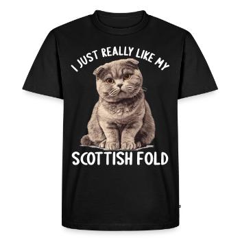 Scottish Fold Kitten Scottish Fold chat - T-shirt Premium bio Homme - noir - Devant - Nico (187cm)