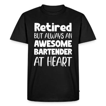 Retraité mais toujours un excellent barman - T-shirt Premium bio Homme - noir - Devant - Nico (187cm)