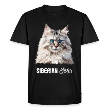 Chat Sibérien Sibirische Katze - T-shirt Premium bio Homme - noir - Devant - Nico (187cm)