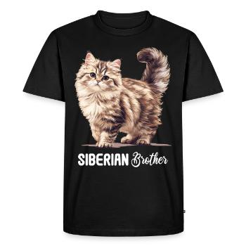 Chat Sibérien Sibirische Katze - T-shirt Premium bio Homme - noir - Devant - Nico (187cm)