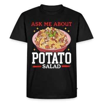 Salade de pommes de terre Härdöpfelsalat Cadeau - T-shirt Premium bio Homme - noir - Devant - Nico (187cm)