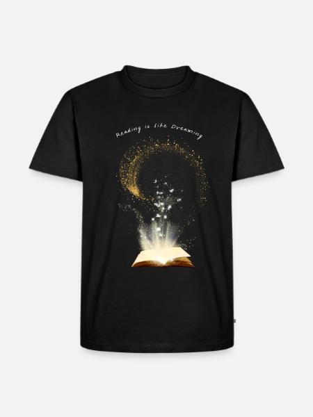 Reading is like dreaming - Men's Premium Organic T-Shirt - black